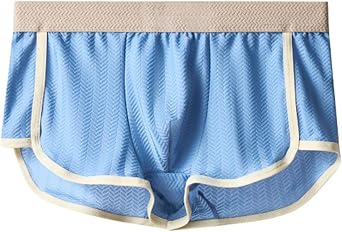 Mens Mesh Ice Silk Underwear Box Briefs Breathable Underwear Trunks