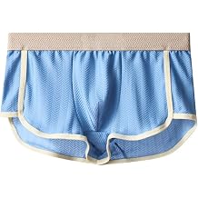 Men's Mesh Ice Silk Underwear Box Briefs Breathable Underwear Trunks
