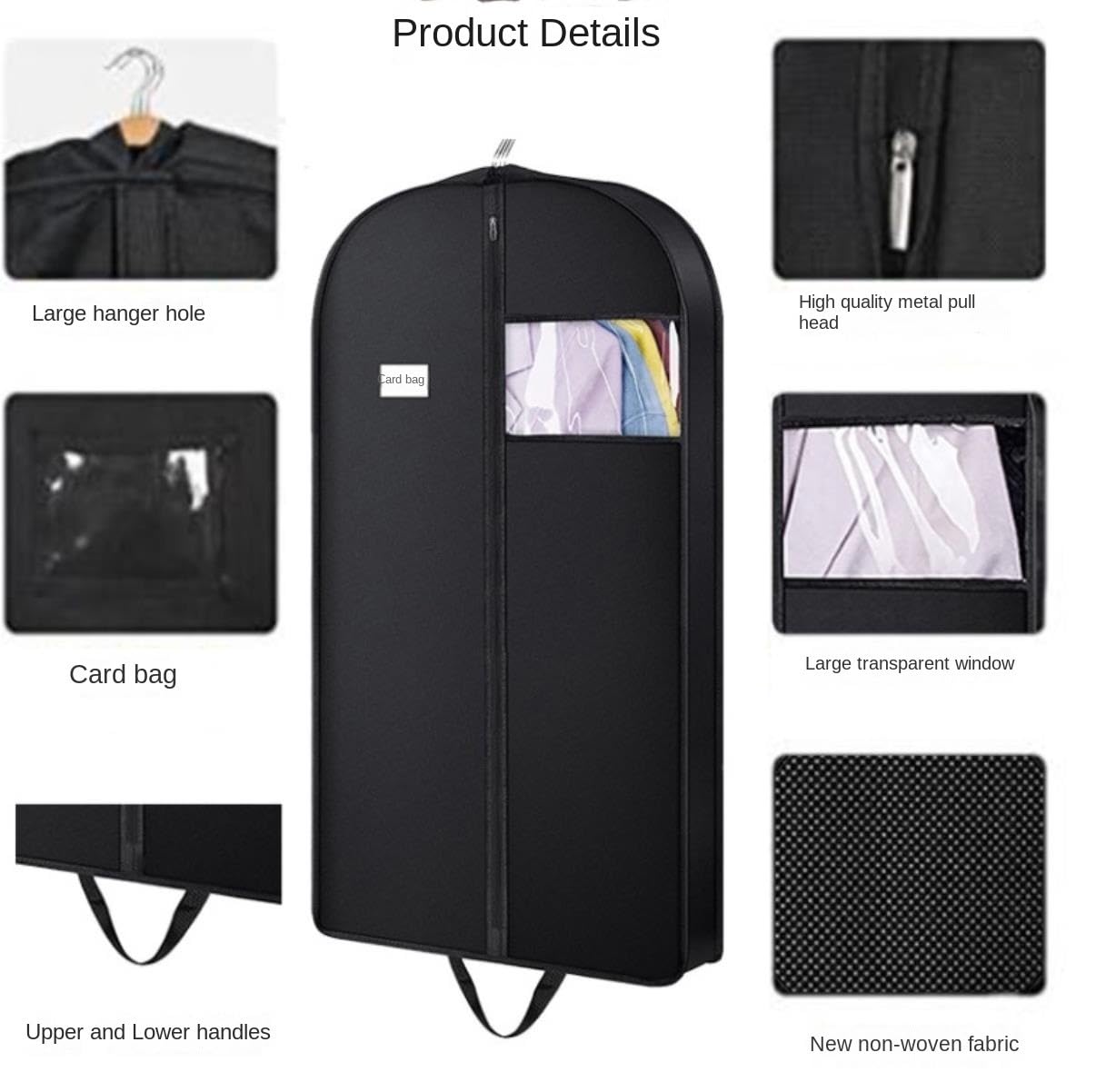 Portatrajes Funda Traje Bolsas Colgantes Para Ropa, Para Viaje Y Almacenamiento En Armario, Funda Para Traje Con 2 Asas Para Ropa, Abrigos, Chaquetas, Camisas, 5 Uds. Funda Ropa Portatrajes Viaje(Ligh