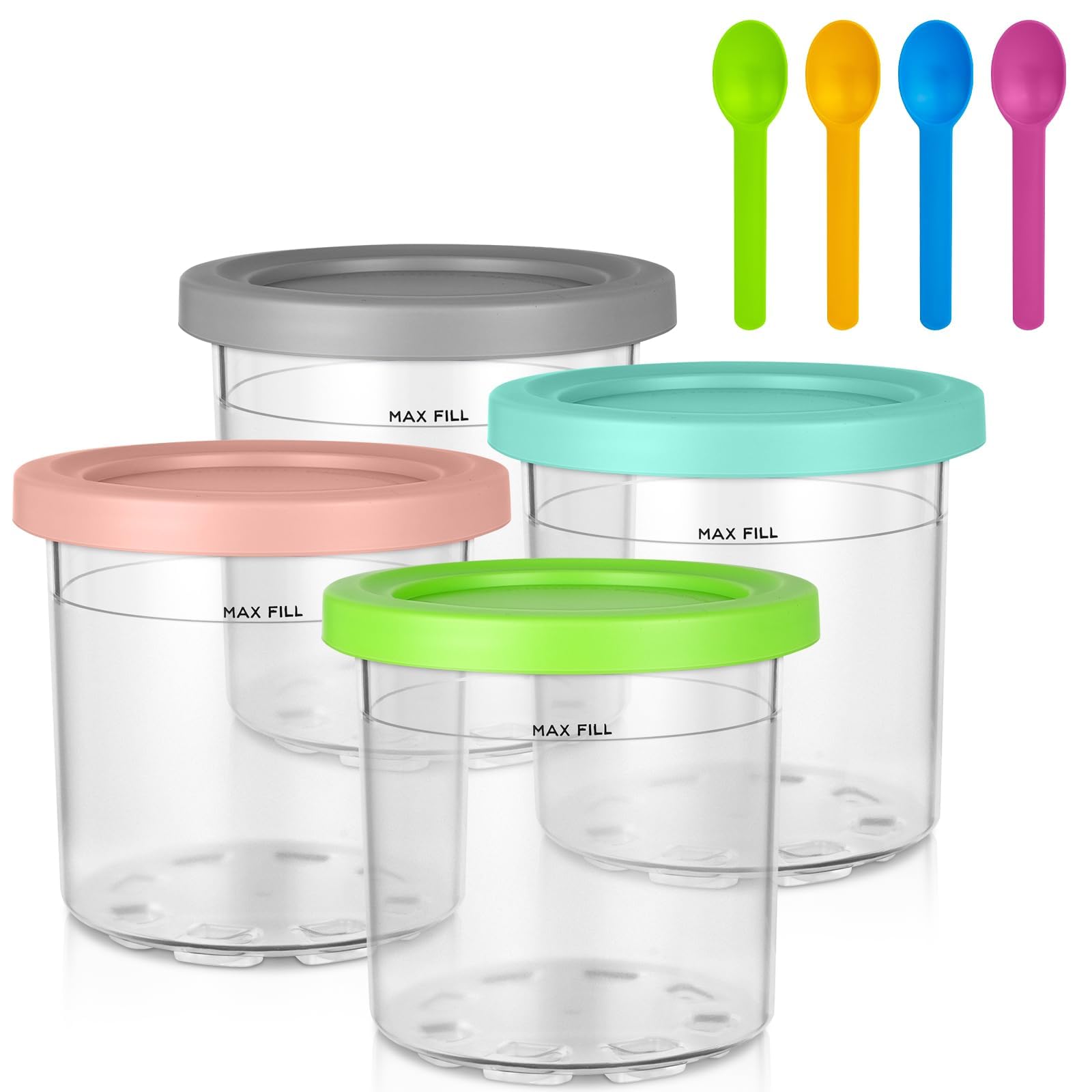 Amazon.com: HOTUT Creami Pint Containers for Ninja - 4 Pack Ninja