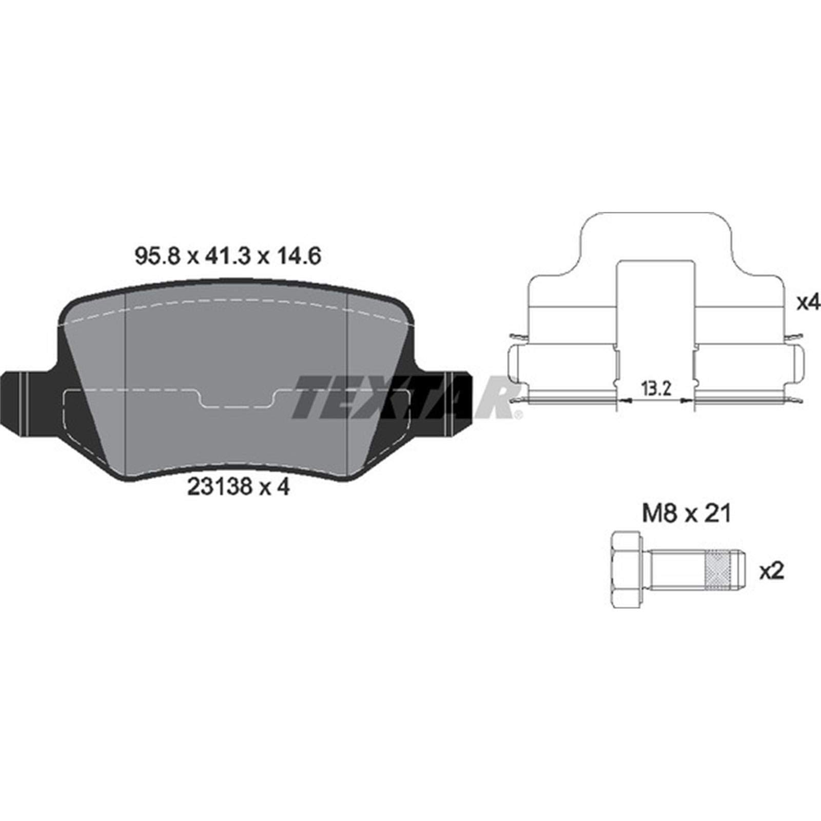 Textar Bremsscheiben + Beläge hinten | 92132103 + 2313805 Kompatibel mit A-Klasse (W169),B-Klasse Sports Tourer (W245)