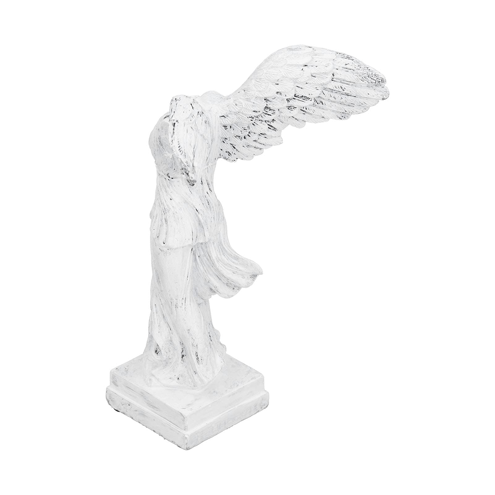 Haofy Estatua de la victoria de Samotracia, escultura clásica de diosa griega con alas grandes para decoración del hogar y la oficina (BS1055 blanco mediano)