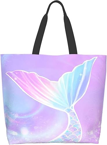 Famame Bolsa de lona grande para mujer, bolsa de hombro casual, reutilizable, multiusos, bolsa de compras para exteriores