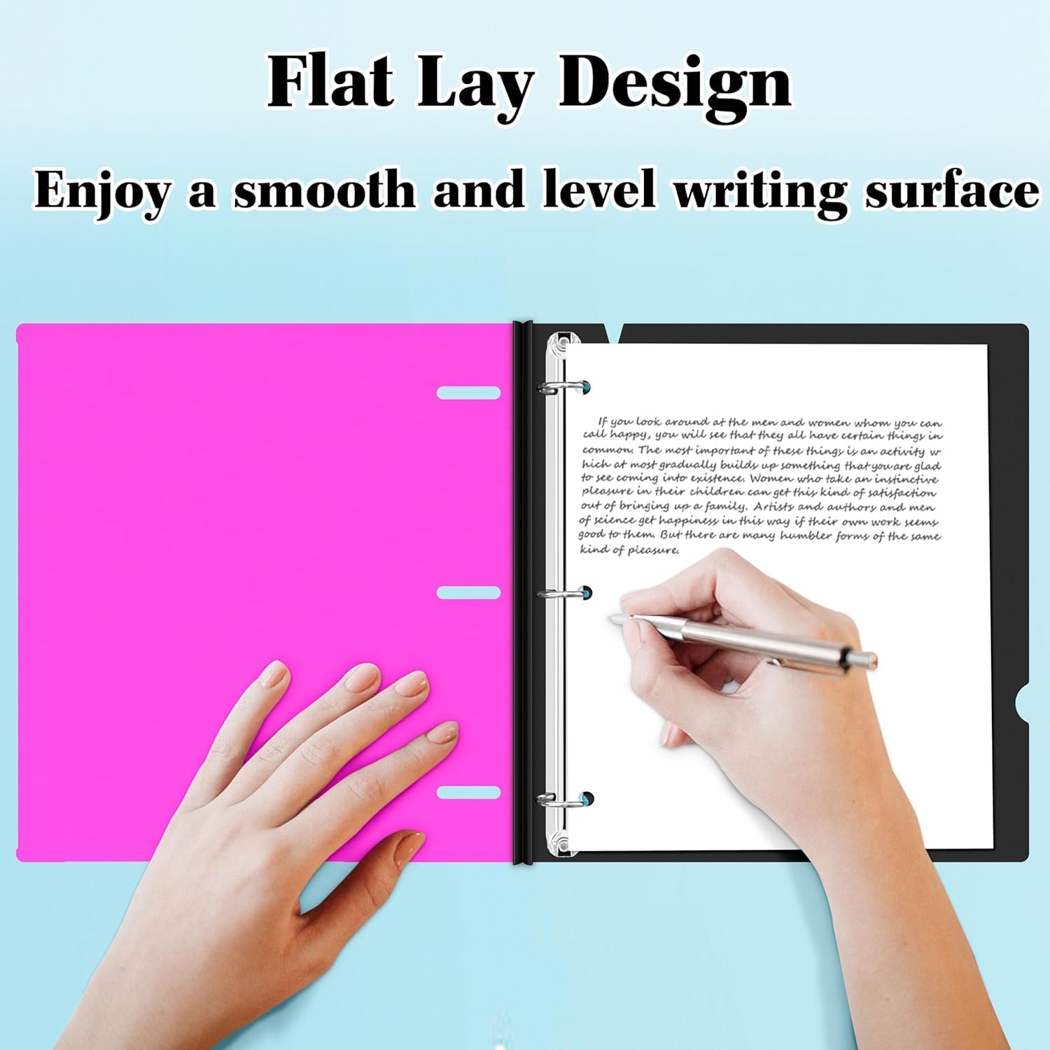 INFUN 1 INCH Telescoping 3 Ring Binder - 12PCS, Portable Plastic Binder with Telescoping Spine ，3 Ring Binders with Foldable Front Cover Holds 8.5" x 11" Paper for School,Office and Homes