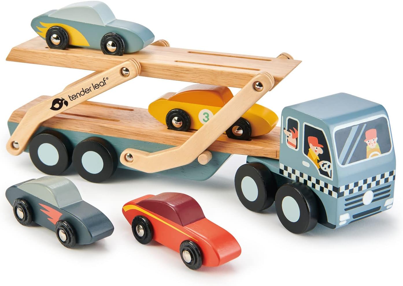 Tender Leaf Toys Car Transporter - Imaginative Play Gift for Children Encourage Social Development and Language Skills