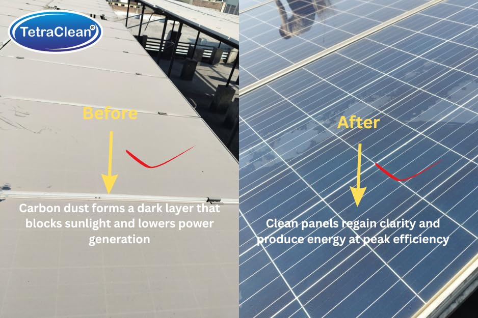 Image of TetraClean 3M Solar Panel Cleaning Kit with Water-Fed Telescopic Pole & Nylon Brush I Solar Brush 90 Adjustable Rotation Water Control