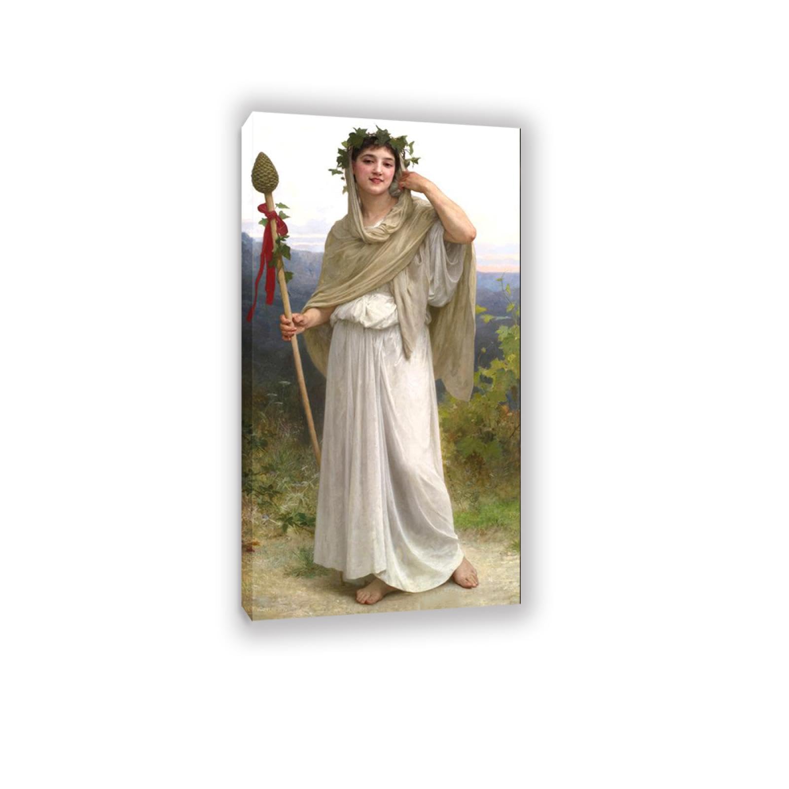 Rxnhgjds Framed William-Adolphe Bouguereau Wall Art The Priestess Of Bacchus Fine Art Portrait Wall Painting Aesthetic Wall Decor For Living Room Bedroom Bathroom Home Decor 125X70cm Inner Frame