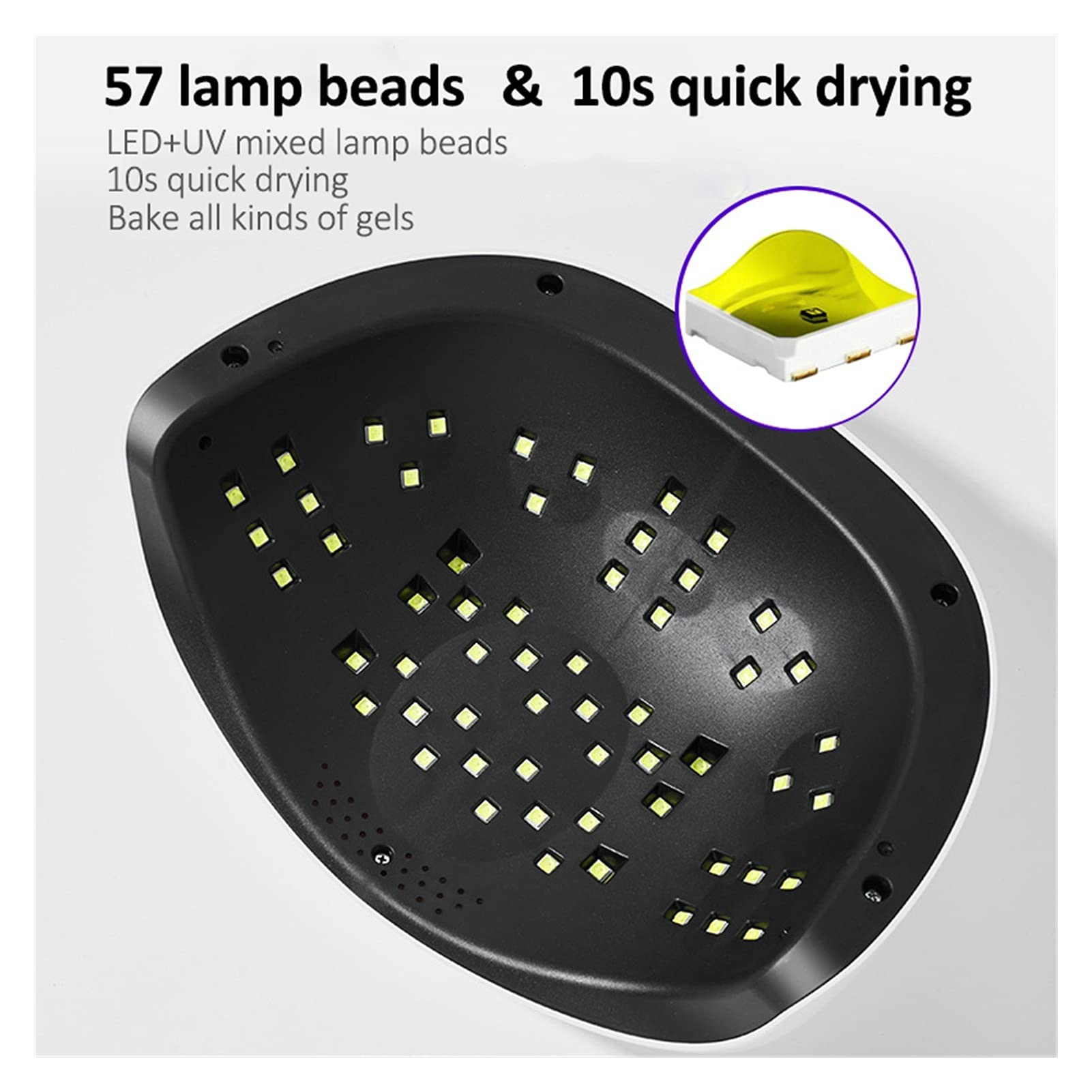 Lampa do paznokci 114W Suszarka do paznokci UV Lampa LED Dwuręczna lampa lodowa 57 LED do żelowego manicure Lampa do paznokci Lampa susząca do lakieru żelowego do paznokci (kolor: Różowy)