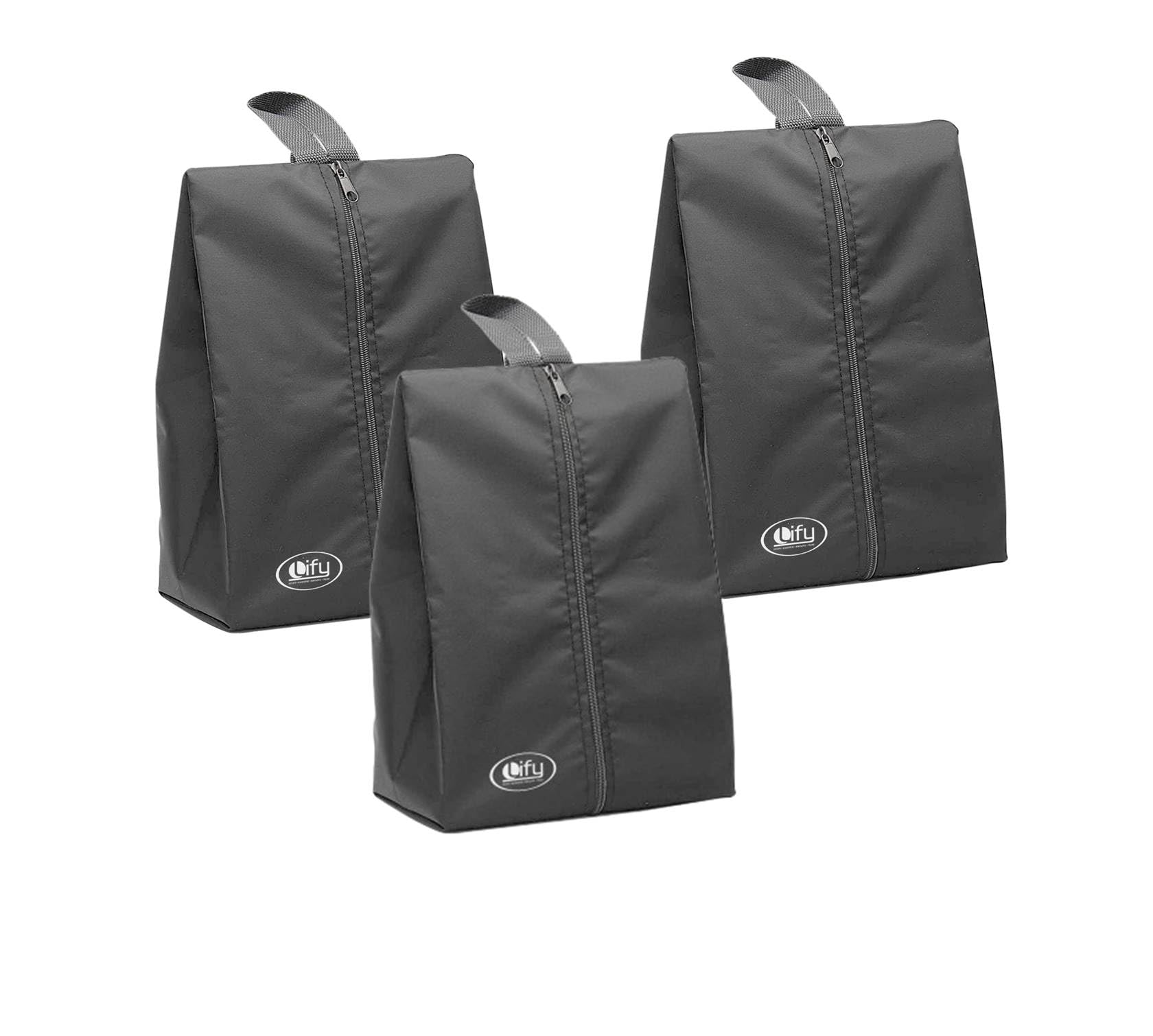 Lify Shoe Storage Organizer Bags Set, Water-Resistant Nylon Fabric with Sturdy Zipper for Traveling (Grey- 3Piece)-picture-18