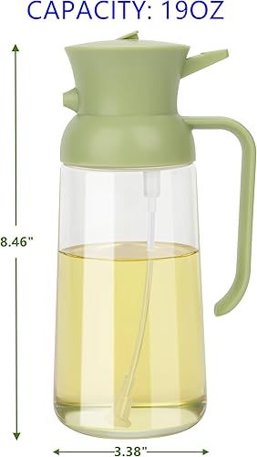 Miniatura 7 de Wsaikis Pulverizador de aceite para cocinar, rociador de aceite de oliva de vidrio 2 en 1 y dispensador de aceite, botella de spray de aceite de