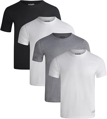Von Dutch Mens T Shirt - 4 Pack Soft Cotton Blend Stylish Pullover Classic Crewneck Short Sleeve Shirts for Men