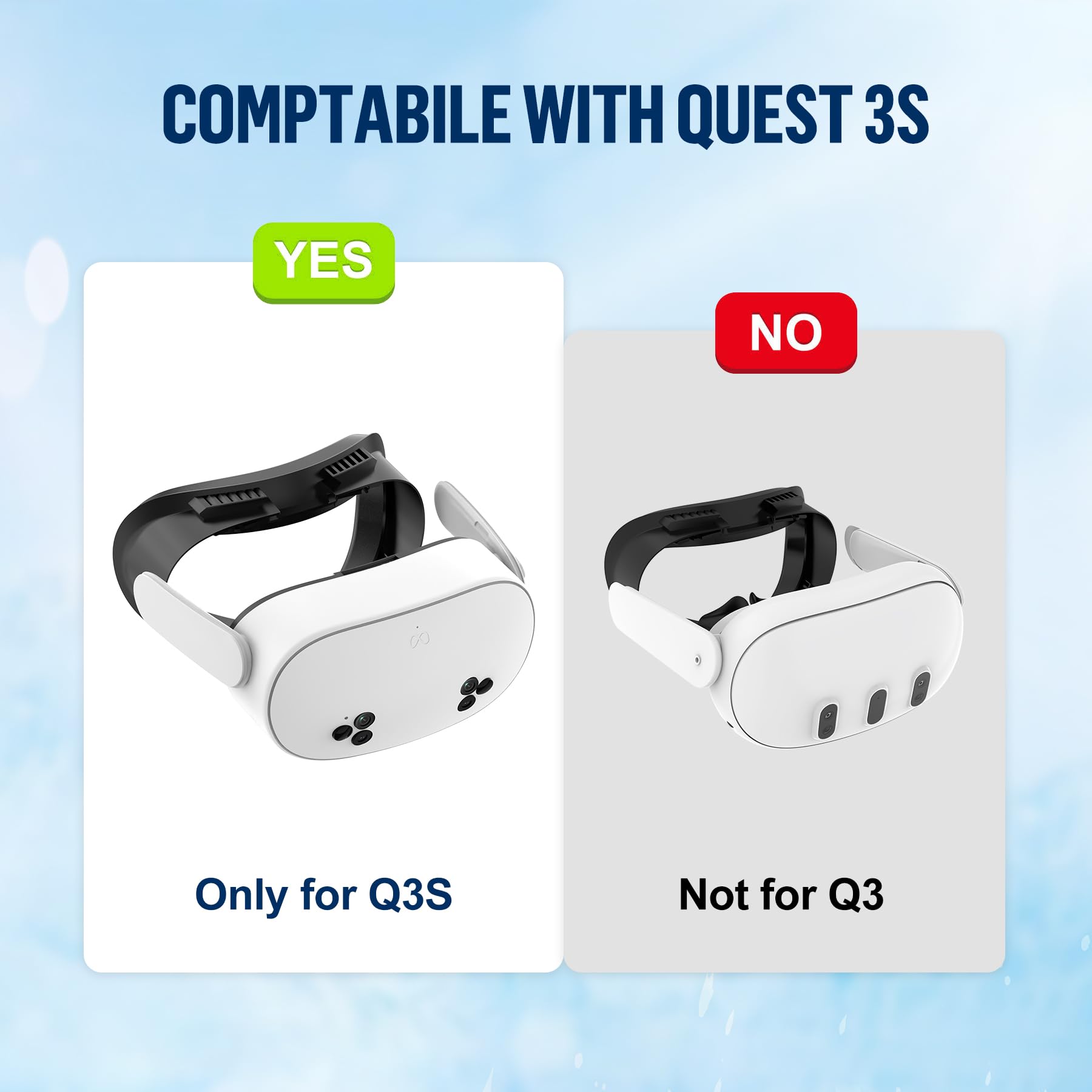 Cubrebocas e interfaz facial para accesorios Meta Quest 3S, espuma de piel sintética suave y algodón de seda de hielo, cojín de repuesto para Oculus Quest 3S, diseño a prueba de sudor y circulación de