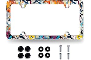 Abstract Graffiti Stainless Steel License Plate Frame