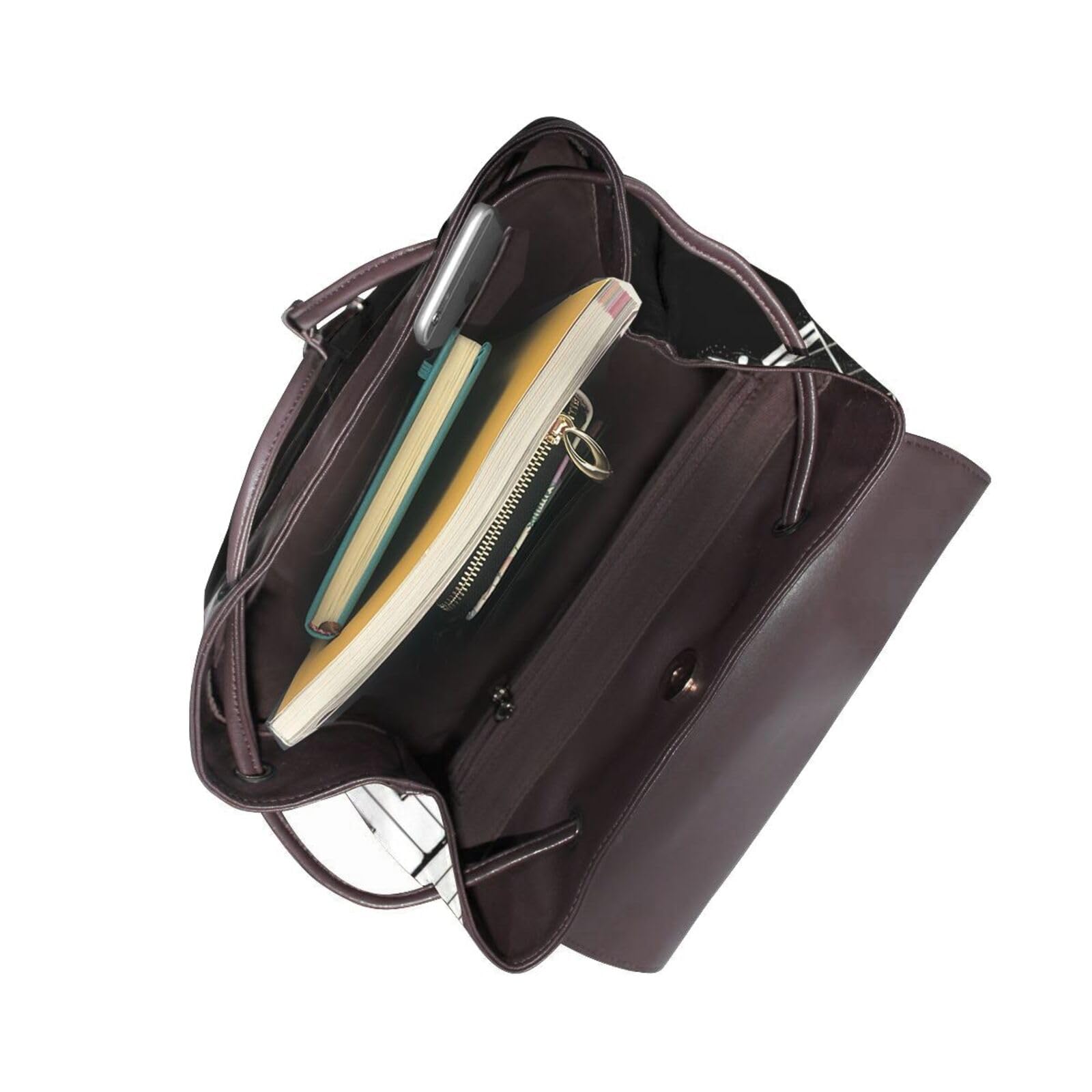 Damenrucksack mit Klaviertasten und Musiknoten-Aufdruck, stilvoll, leicht, Alltag, Freizeit, Reisen, Arbeit, Business