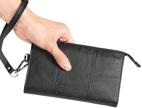 専用の本革ケースと互換性のある のハンドバッグ 端末対応Asus Zenfone 10 2023 に適合する - 黒