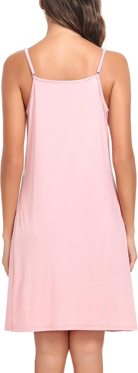 Vlazom Women Nighties, Soft Pleated Nightdress Chemise for Ladies Sexy V Neck Negligee Nightwear S-XXL 5