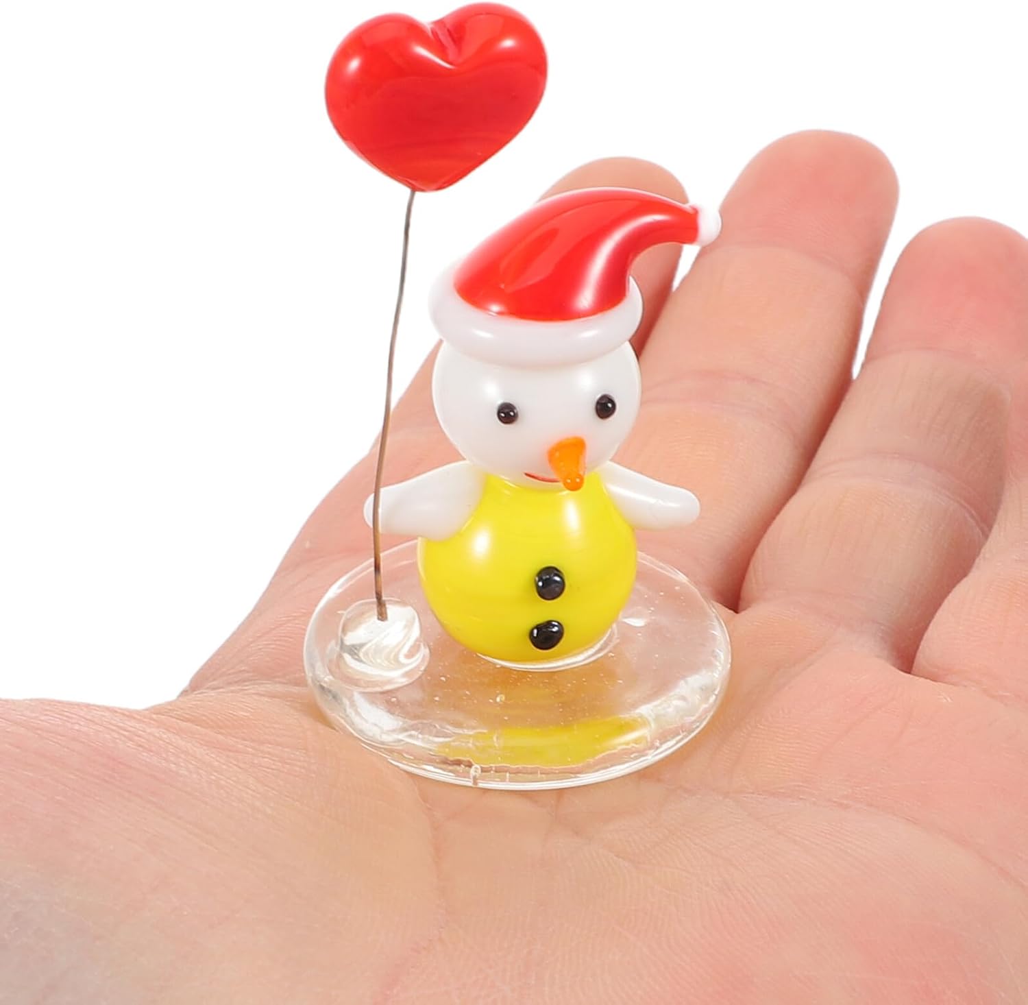 2pcs Glass Snowman Balloon Christmas Figurine Ornament for Xmas Decor image 4