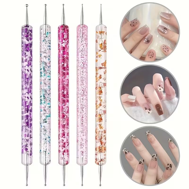20pcs Nail Art Brush Set Professional Nail Design Brushes for Gel Polish, Acrylic Painting, Dotting and Carving, Flat Fan Liner Detail Nail Brushes Manicure Nail Tools Kit