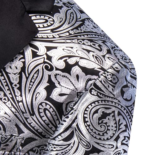 Image of Barry.Wang Mens Floral Blazer Suit Jacket Notched Lapel Casual Sport Coat | Flowers Jacquard One Button Tuxedo for Prom Wedding Party Disco Dinner Banquet Cocktail Homecoming Travel,Regular Fit