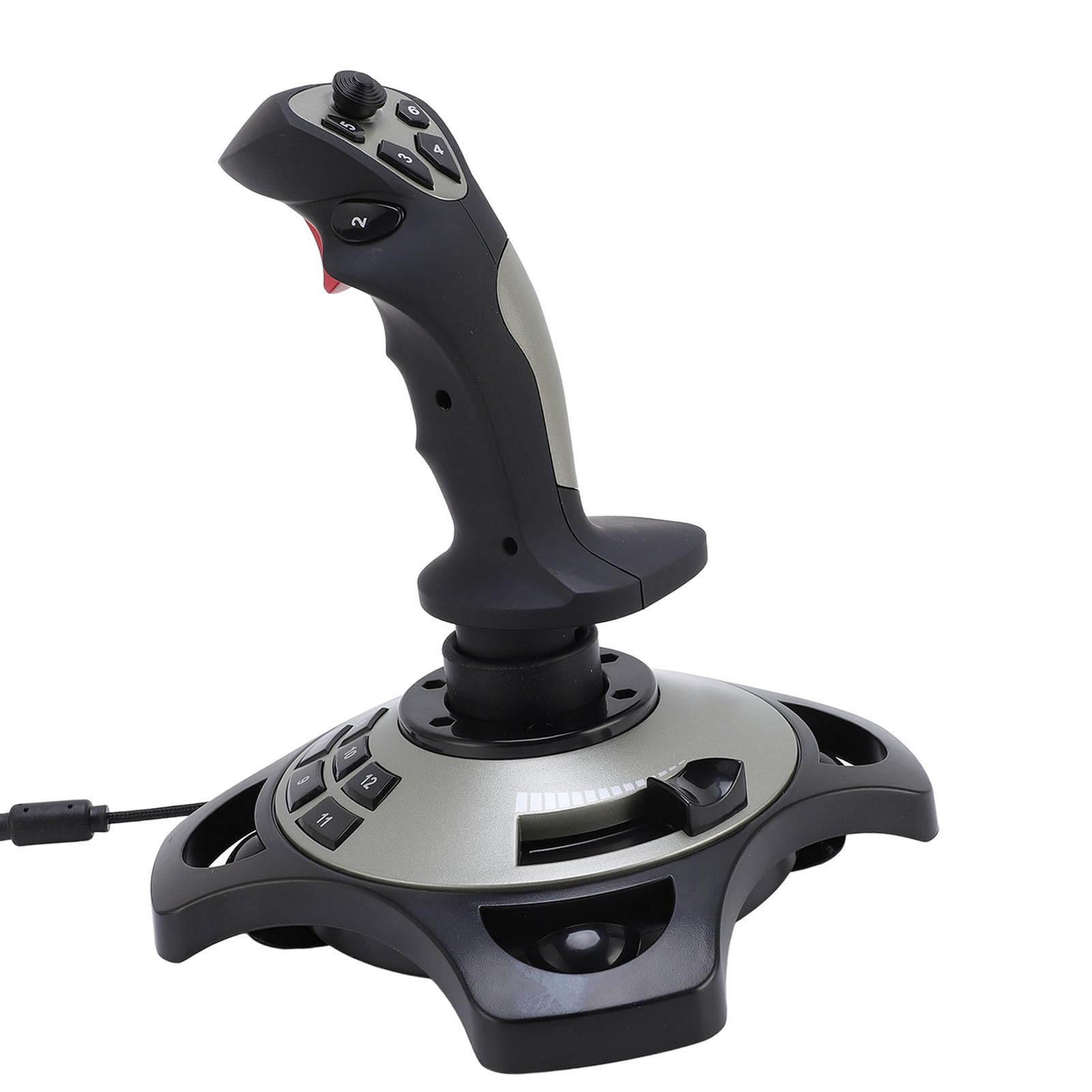 Bewinner Flight Stick USB con Cable Simulador de Vuelo Joystick Controlador con Vibración y Acelerador, 12 Botones Programables para 7 8 10 11, Fácil Conexión para Ace Air Force
