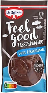 Dr. Oetker Feel Good Tassenpudding ohne Zuckerzusatz* Schoko 12er Pack (12 x 62 g) - Wohlfühlmoment ohne Zuckerzusatz* für Fans von Schokopudding