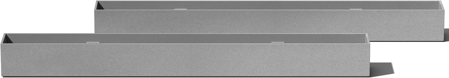 Veradek Forma Series Trough Planter - Square Planter for Window Sill/Table Decor | Made from Plastic-Stone Material | Modern Décor for Succulents, Indoor Small Plants