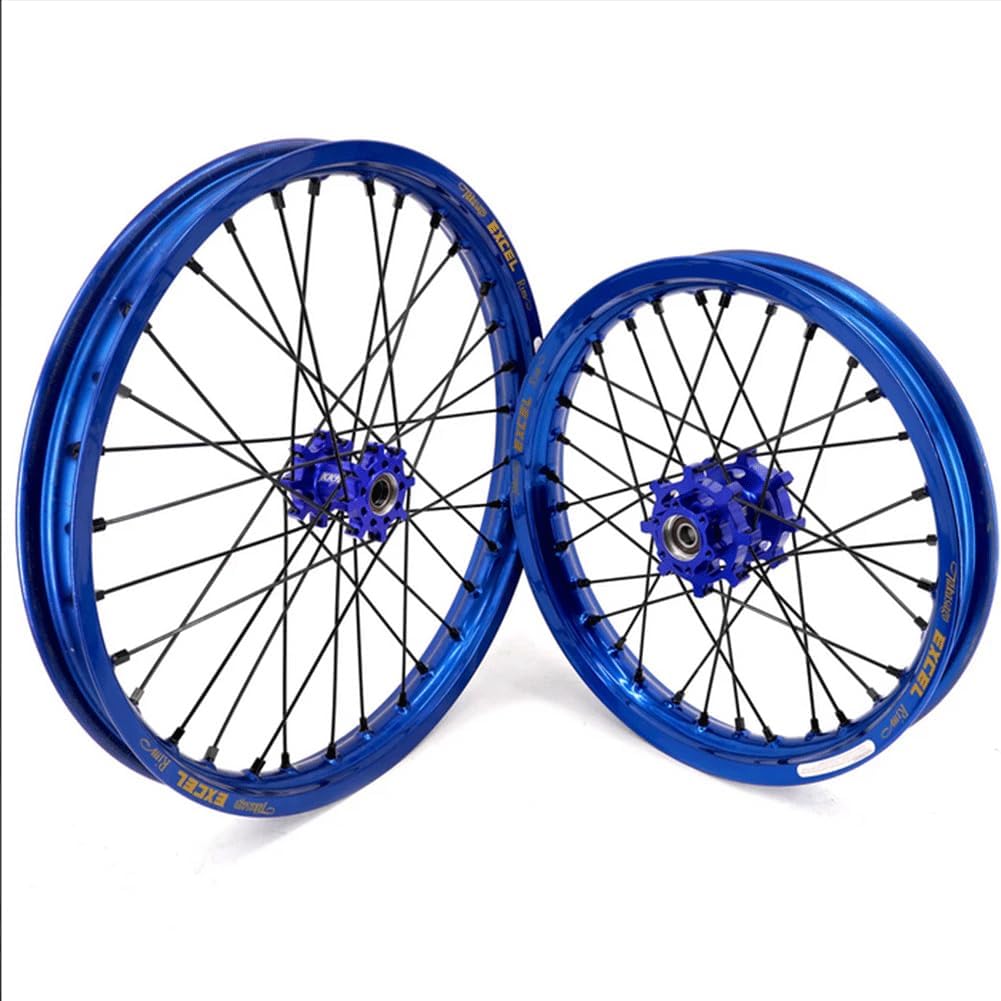 KKE 1.6 * 19" & 1.85 * 16" E-Moto Wheels Takasago EXCEL Rims Fit Surron Light Bee-x 2019-2025 Blue hub/Black Spoke Dirt Electric Bike