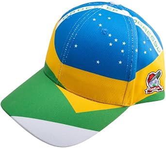 Brazil Flag Baseball Cap with Brasil Embroidered on the Back. Green Yellow Blue Patriotic Design, Adjustable Sports Hat for International Sporting Events and Festivals