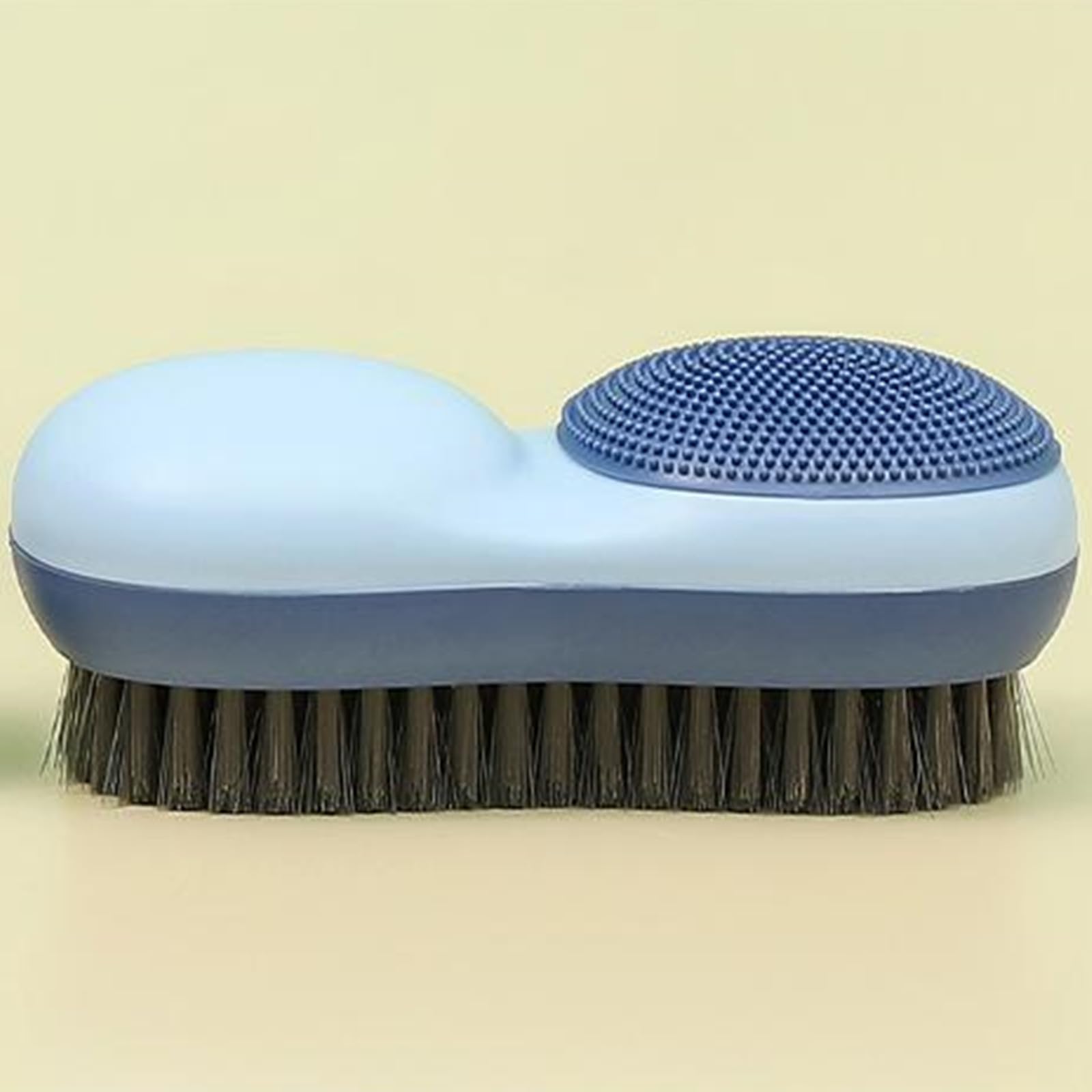 Hopko Blue Two-Sided Laundry Stain Remover Brush, Soft Bristle For Scrubbing Out Tough Stains On Wool Cashmere Delicate Fabrics Knits Cotton Leather, Easy To Grip Hand Washing Clothes Brushes (Blue)