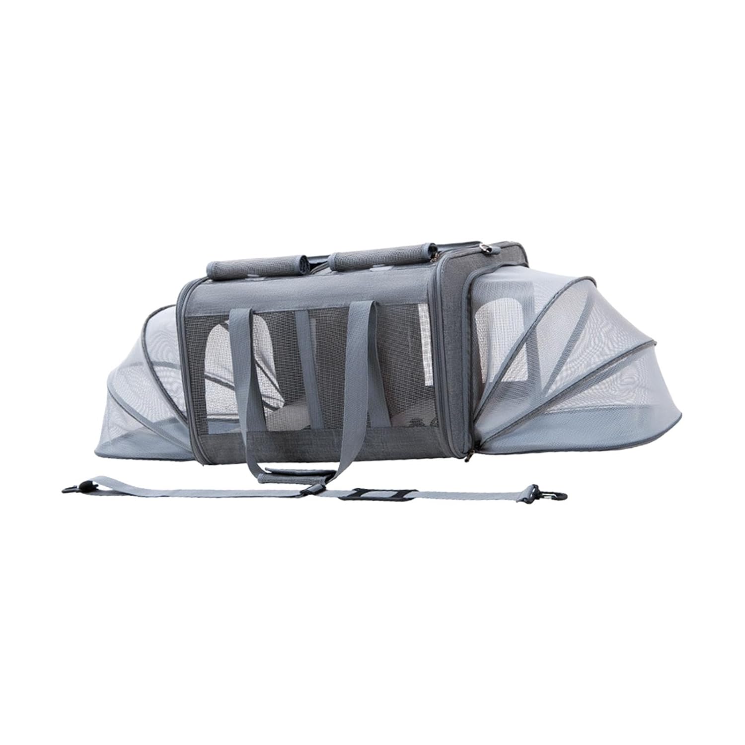 SECRET DESIRE Large Cat Carrier for 2 Cats Folding Soft Sided for Puppy Large Cats Camping Dark Gray