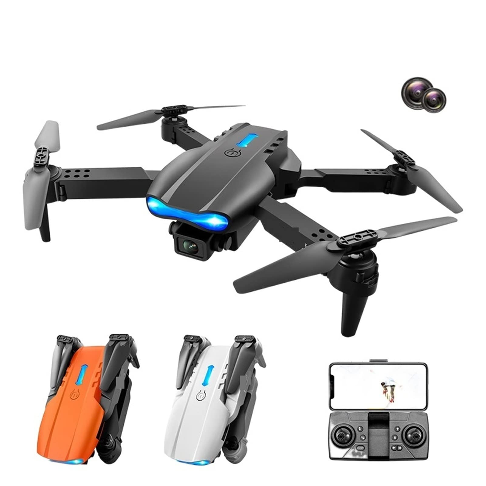 Składany dron Quadcopter Drone 4K Podwójna kamera HD Trójstronne unikanie przeszkód WiFi FPV Profesjonalny składany quadkopter (Kolor: torba Dual4K 1B Rozmiar: 1) (Pomarańczowa torba 4k 2B 1)