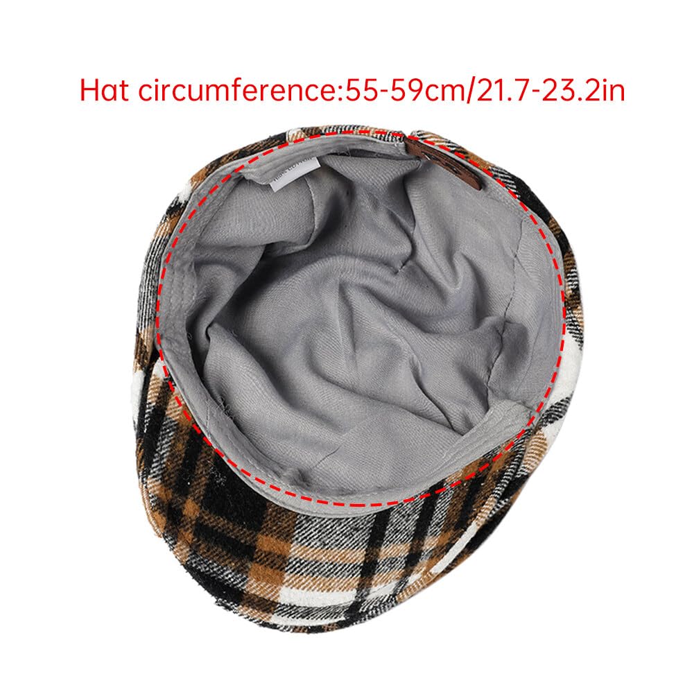 Newsboy Caps for Men & Women Adjustable Flat Cap Driving Hat Vintage Cabbie Hat Flat Beret Cap Hunting Hat Orange