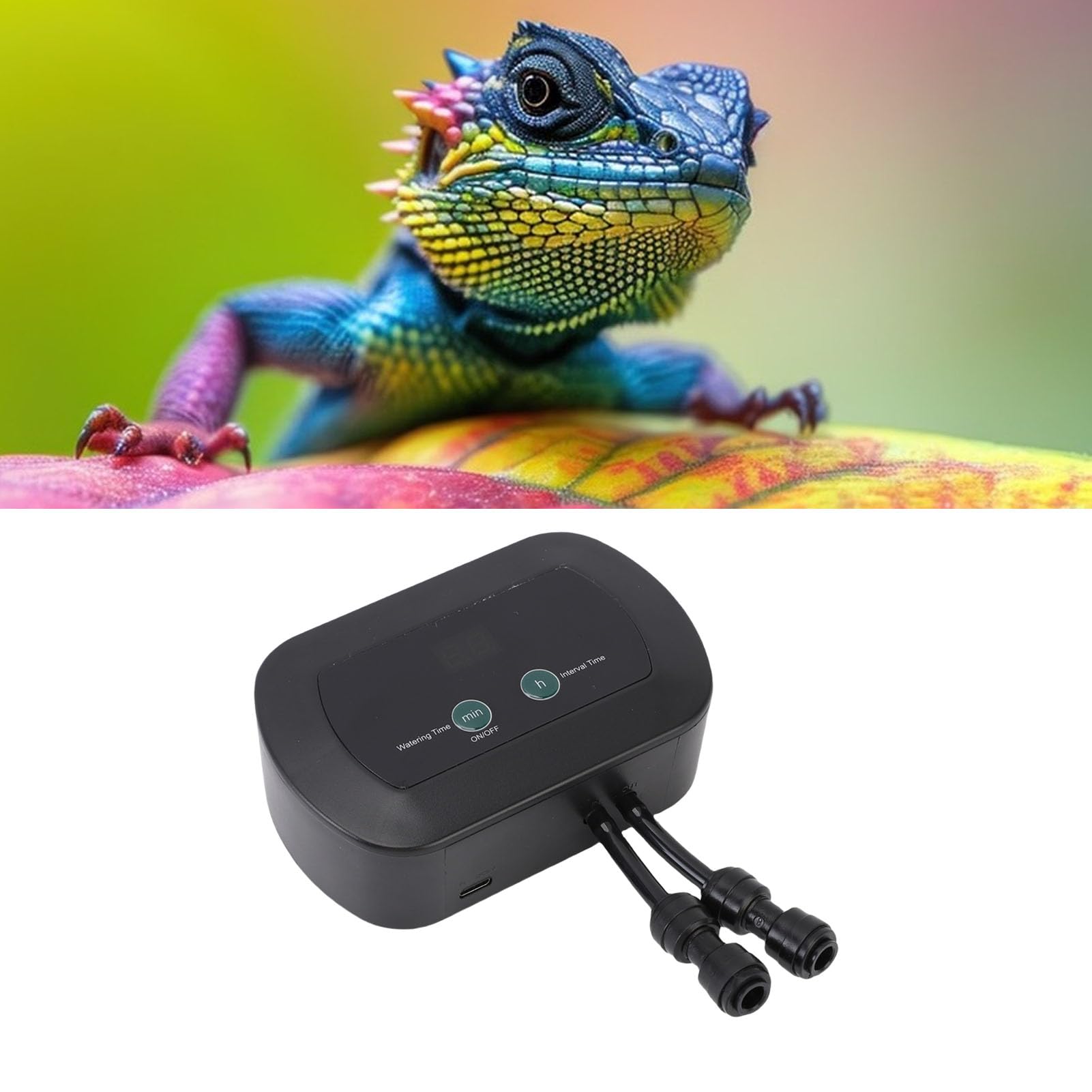 Acouto Umidificatore per Terrari con Nebulizzatore Automatico per Rettili con Timer Programmabile Sensore Igrometro Temperatura per Anfibi Umidificatore per Rettili Paludarium P Fogger Automatico