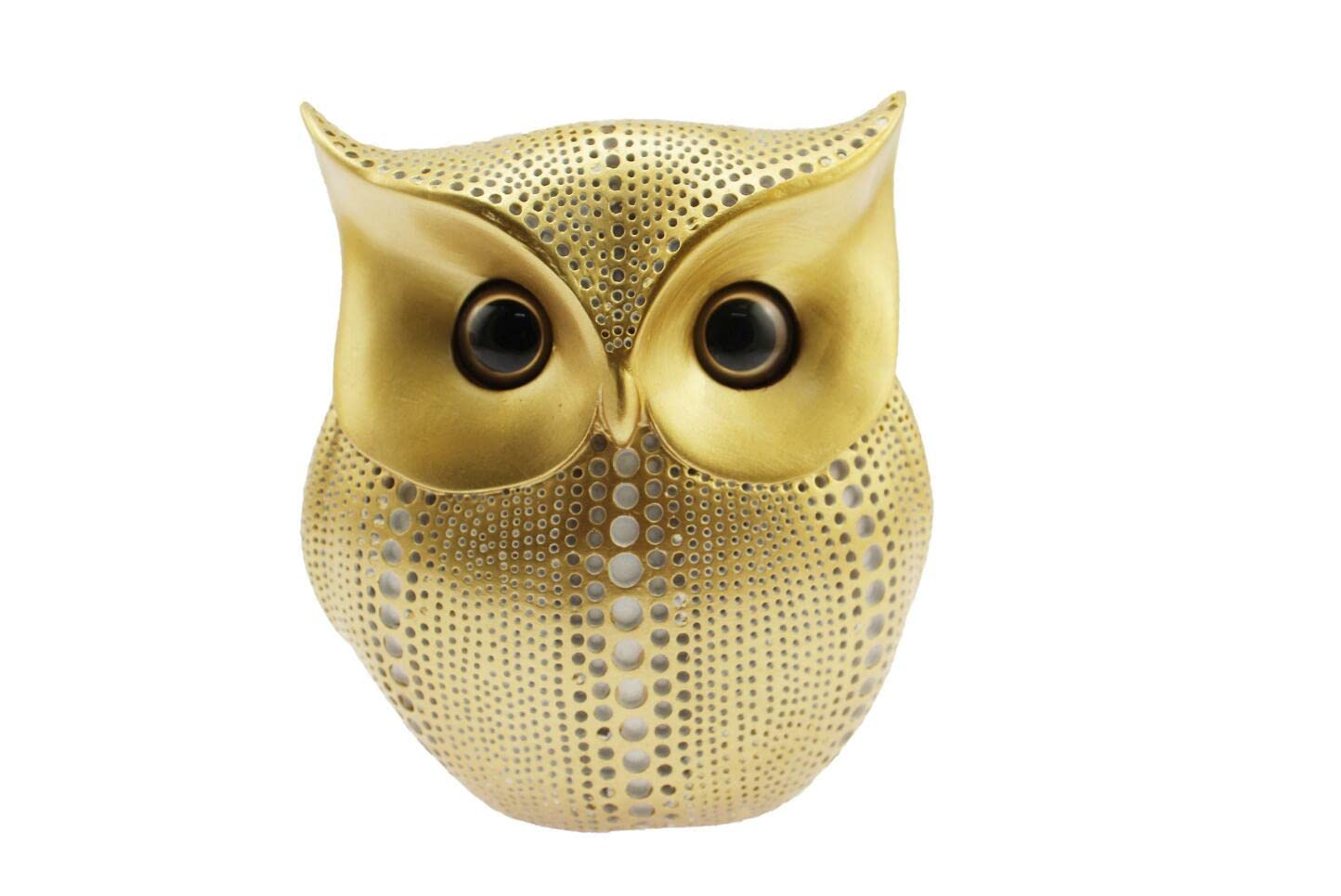 金属製と思われるフクロウの置物　金色　ゴールド　GOLD　真珠　パール　オブジェ 金属製と思われるフクロウの置物 金色 ゴールド GOLD 真珠