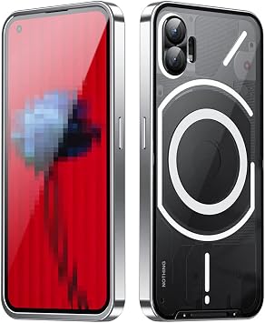 Nothing Phone 1 Case Bumper Metal Bumper with Removable Acrylic Back Panel Lightweight Thin Shock Absorption Transparent Back Case for Nothing Phone 1 Frame Cover NP1-MBK-22902 Silver