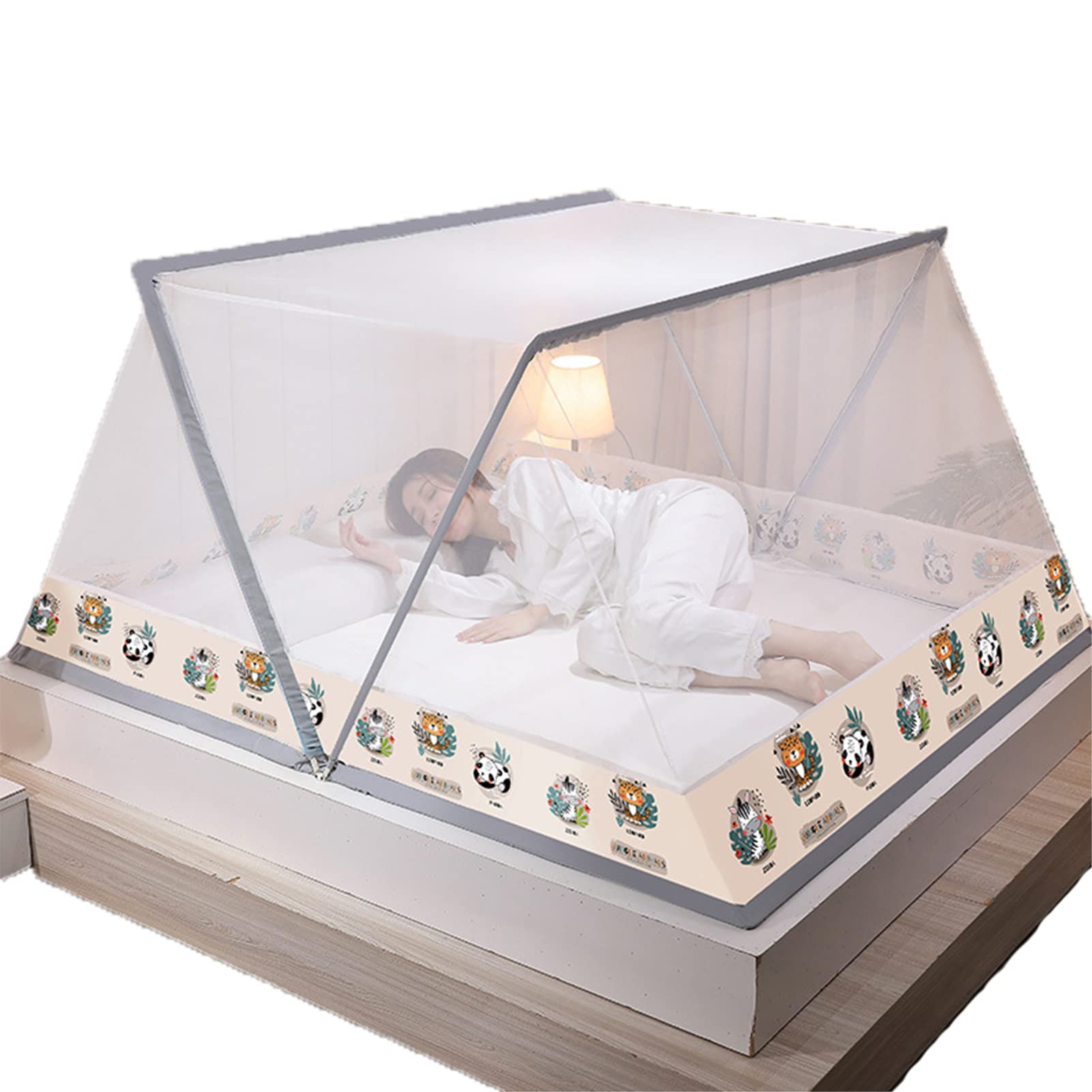 GJMSSMY Mosquito Net For Bed,Portable Folding Mosquito Net Travel Mosquito Net Home Mosquito Tent Foldable Mosquito Net Easy Installation,F,135 * 190 * 100CM
