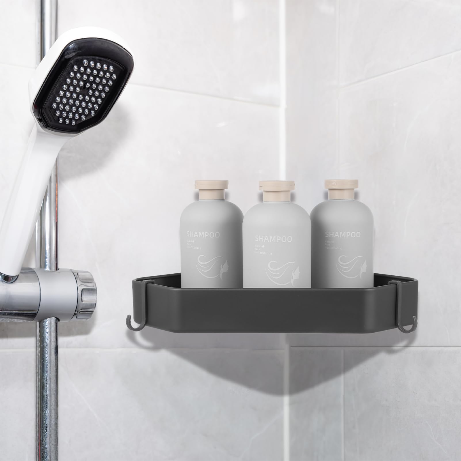 Alipis Estante de Esquina Triangular para Baño sin Taladro 1 Juego