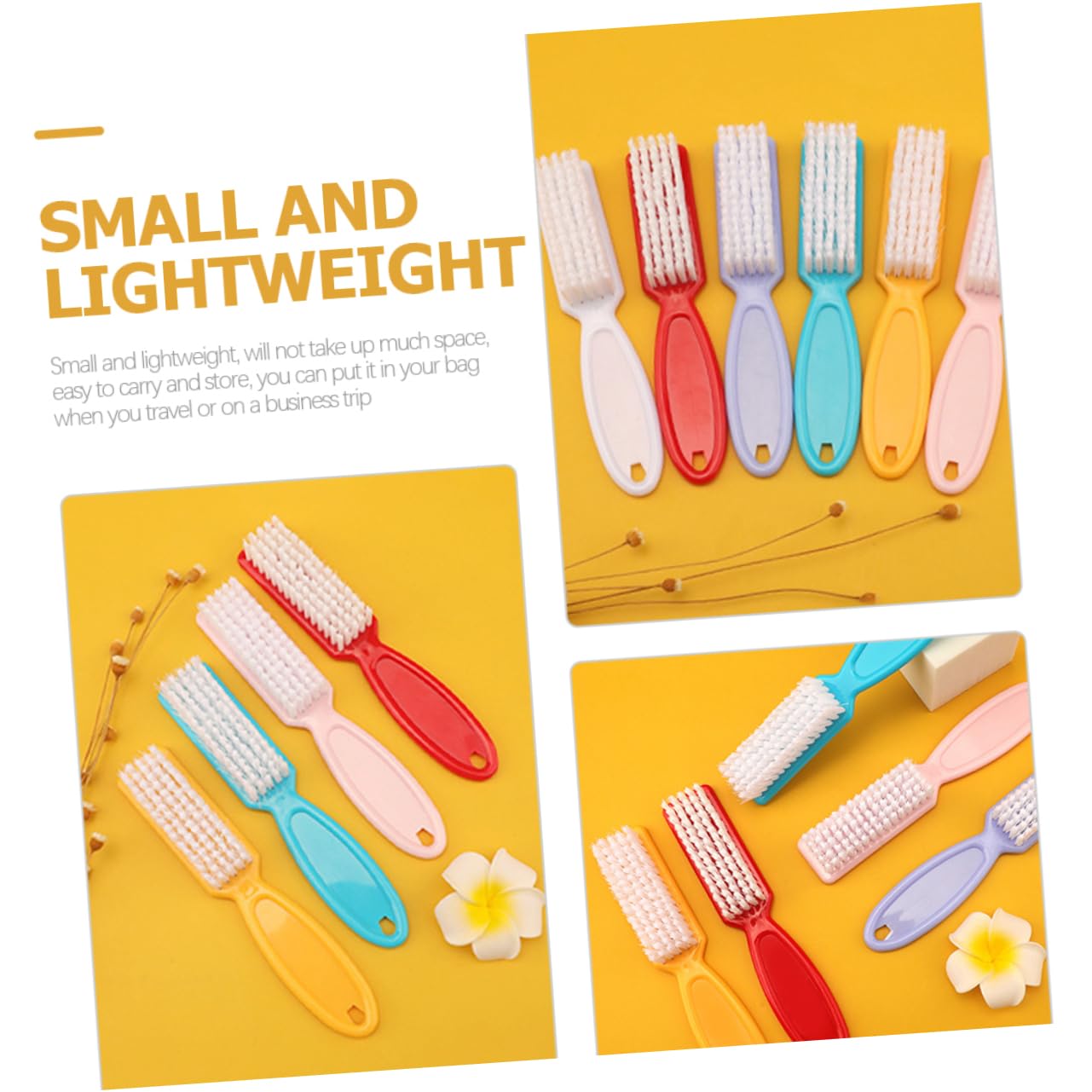 Spazzola per Unghie in Nylon 24 Pezzi Manico Ergonomico per Pulizia Manicure, Piccola e Portatile, Adatta a Viaggi e Uso Domestico Colore Casuale