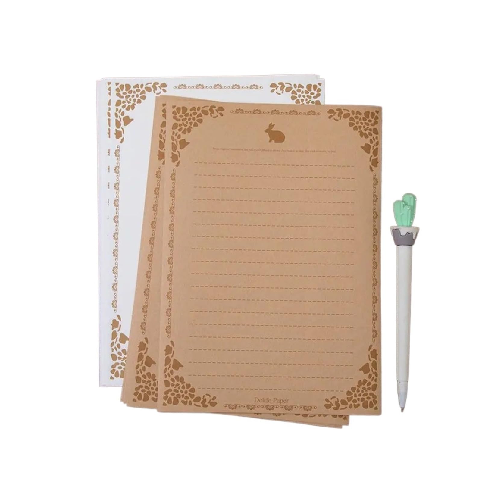 Vintage Briefpapier 100 Stück Vintage-Blumendesign