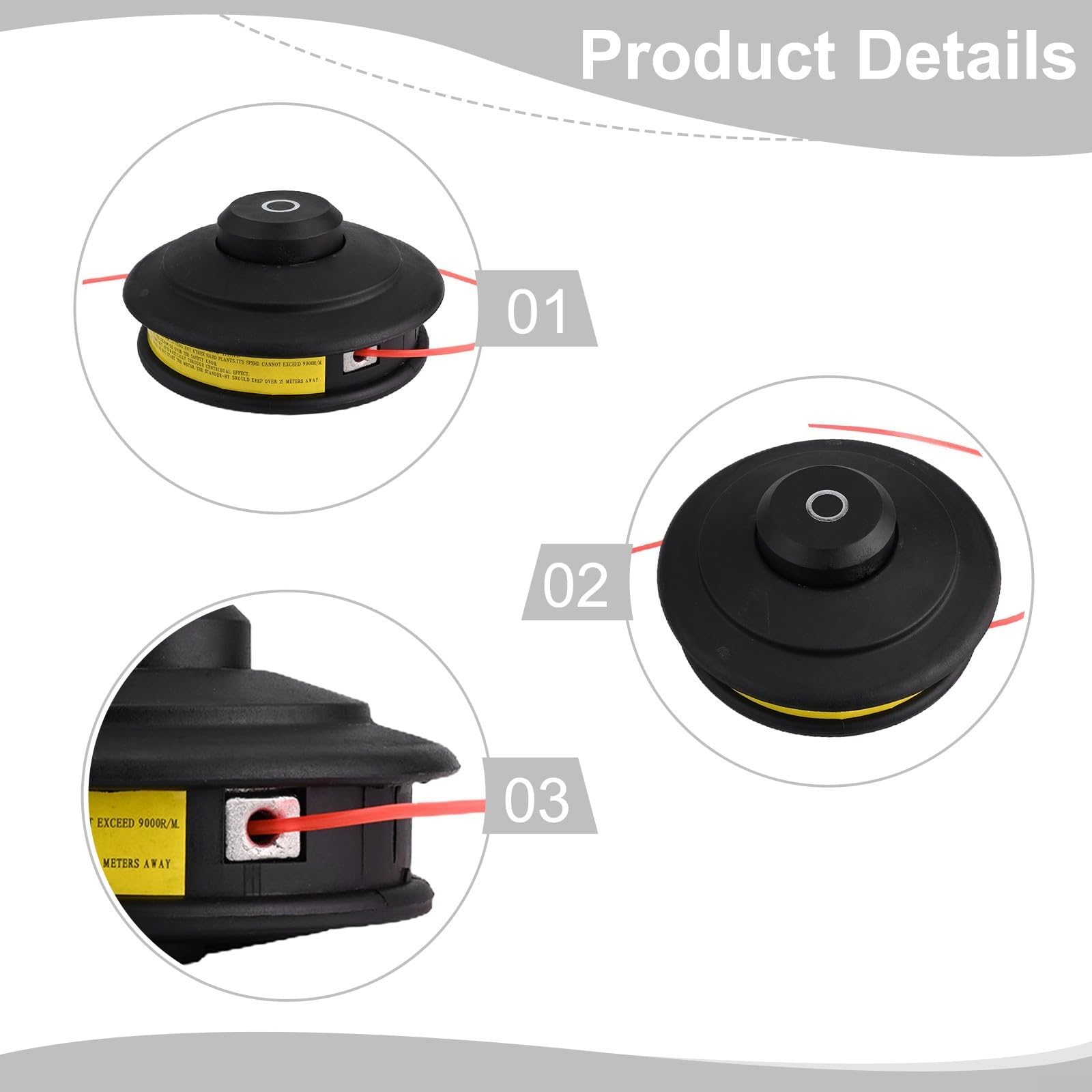 Wymiana żyłki podkaszarki, Głowica kosząca z żyłką do kosiarki wielofunkcyjnej FX-MT152, szpula półautomatyczna do 52 cm³, 12,8 x 12,8 x 7,2 cm