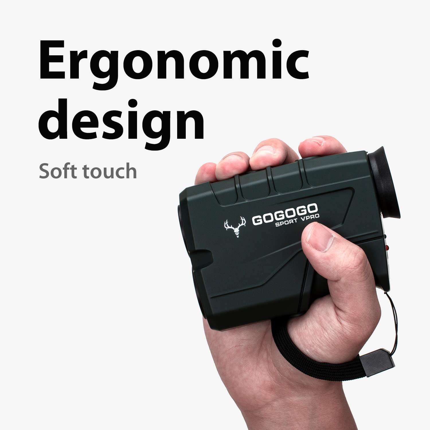 Gogogo Sport Vpro Laser Entfernungsmesser Jagd mit OLED Adaptiver roter Hintergrund, Golf Entfernungsmesser 7X, 1100M, Geschwindigkeit wiederaufladbar mit Stativ Loch
