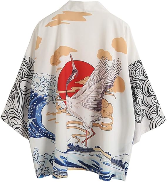 Amazon メンズ 夏 秋 カーディガン 7分袖 和式パーカー 開襟シャツ 大きいサイズ カジュアル ゆったり 羽織 おしゃれ 柄プリント 通気速乾 軽量 和風柄シャツ 柔らかい スキンフィット 開襟 メンズ コーディネート服 日鶴 和式パーカー カーディガン 通販