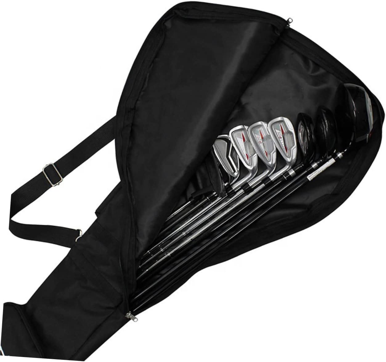Toyvian Portable Golf Club Bag Multi-use Reusable Holder for Easy Storage Durable Material Shoulder Strap for Golfing Matches and Daily Use Black