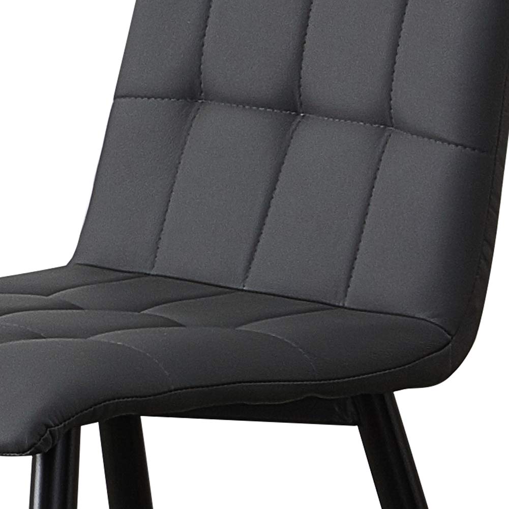 OFCASA Set of 2 Faux Leather Dining Chair Grey High Back Upholstered