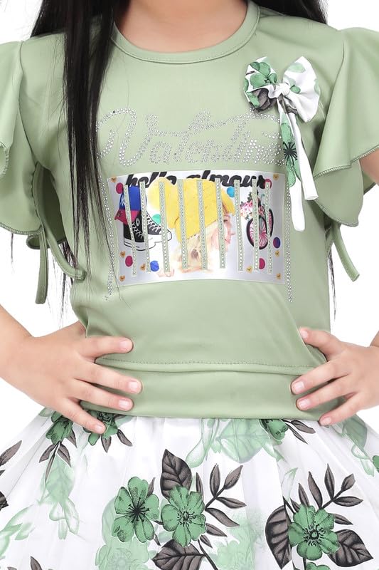 Image of SAIMINA Dresses Girls Regular Fit Printed Casual, Dailywear and Festivewear Cotton Dress Set