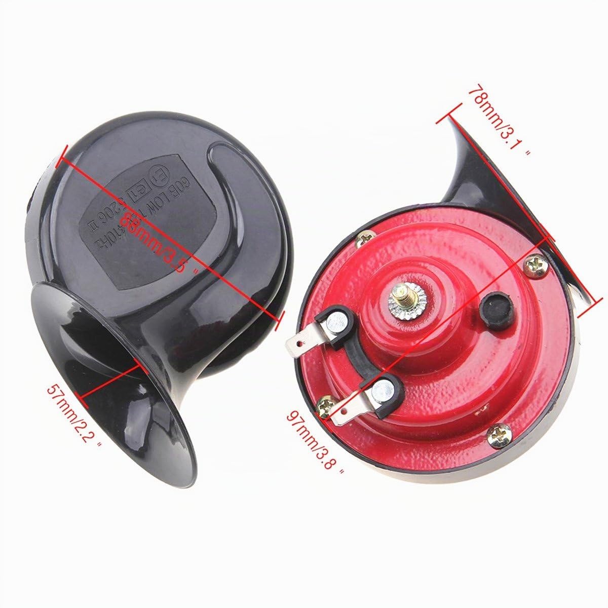 Clacson bitonale con condotto a chiocciola, universale, 12 V, livello sonoro 110 dB, per auto, camion, furgoni e veicoli a trazione integrale