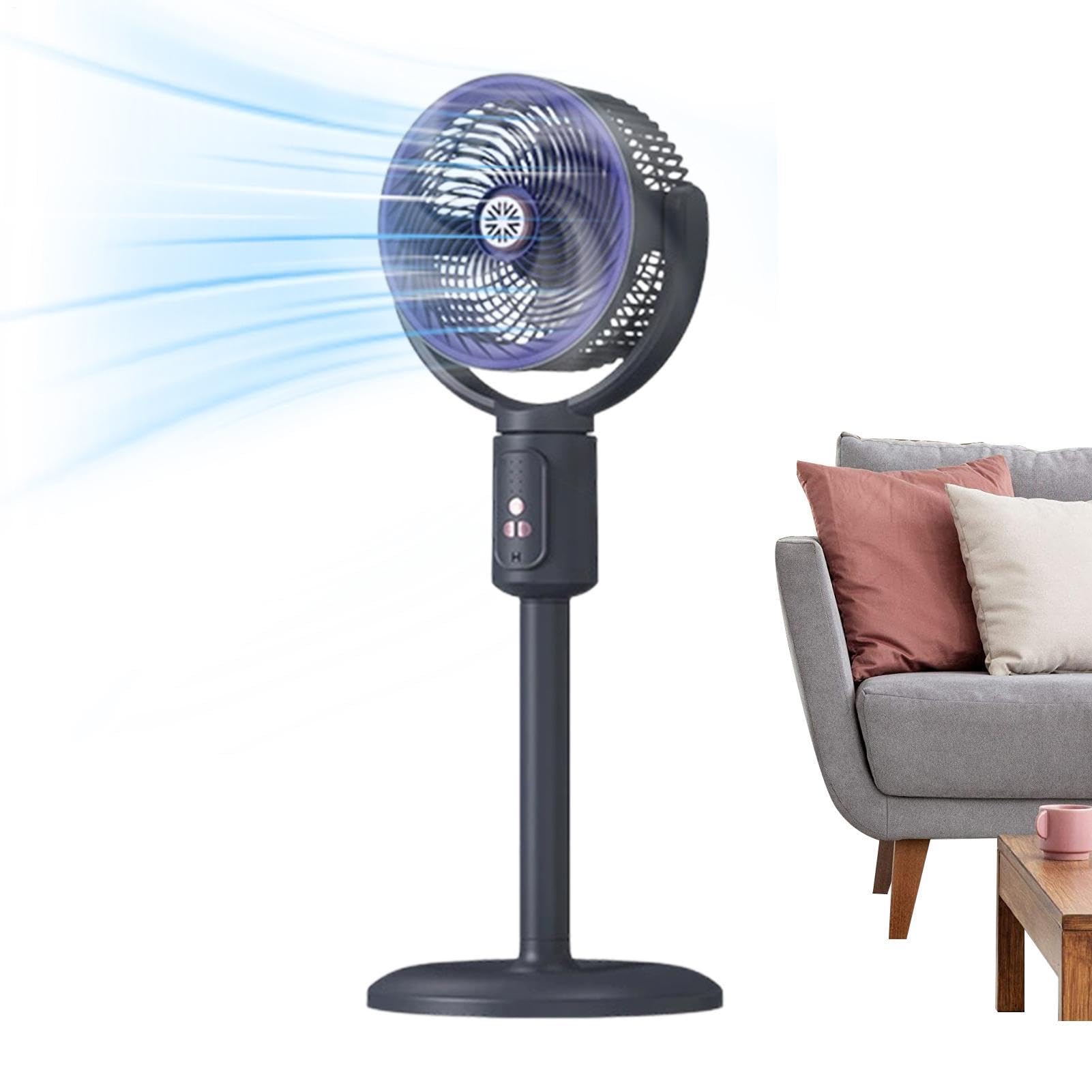 Standing Fan - Remote Control Oscillating, Grey, Refer to description