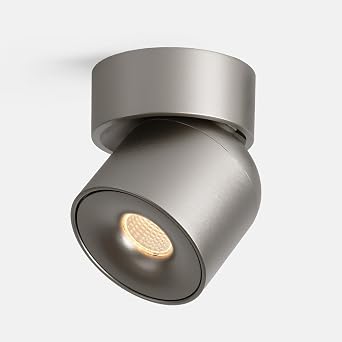 9W LED Ceiling Spotlight Indoor Spot Light with 350 Rotation Dimmable, Surface Mounted Lights with 3000K CRI 97, for Picture Panting Living Room Bedroom Accent Lighting, Brushed Nickel