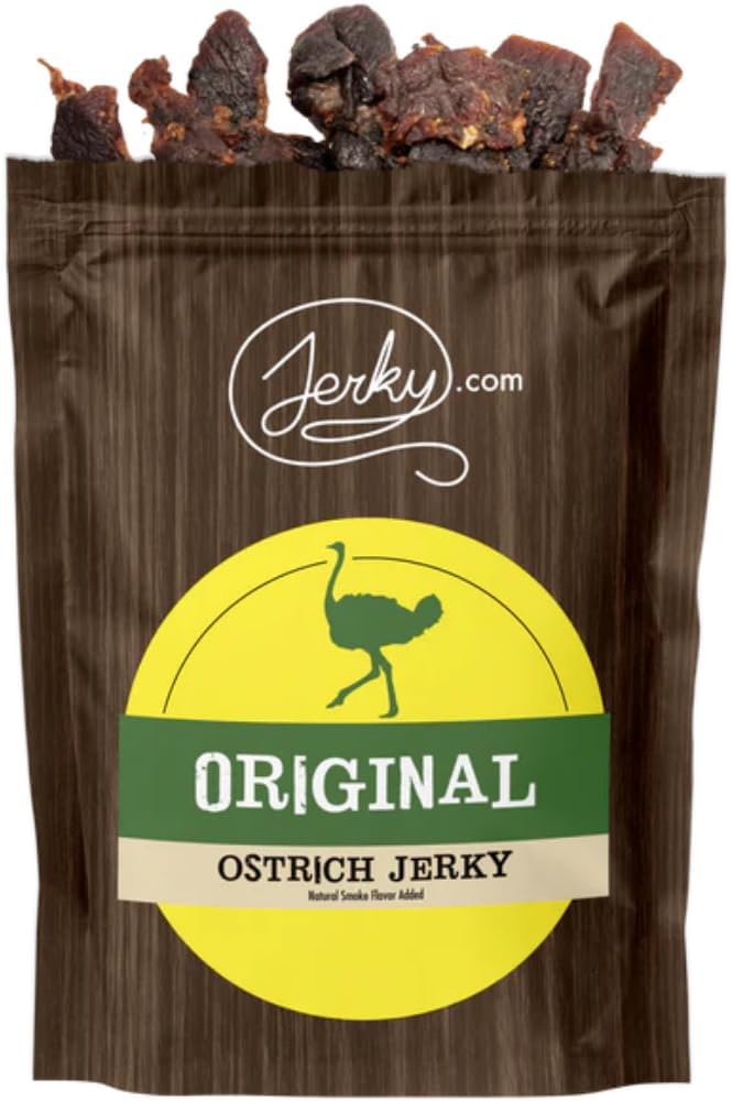 Jerky.com Exotic Original Ostrich Jerky - Wild Game Meat Snacks, Exotic Snacks, High-Protein, All-Natural, No Added Preservatives - Healthy Snacks for Adults - 1.75 oz. (Pack of 1)