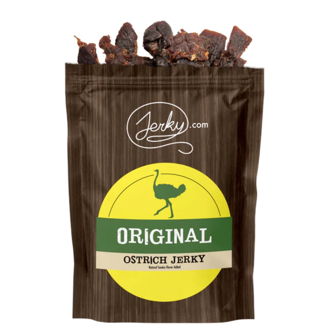 Jerky.com Exotic Original Ostrich Jerky - Wild Game Meat Snacks, Exotic Snacks, High-Protein, All-Natural, No Added Preservatives - Healthy Snacks for Adults - 1.75 oz. (Pack of 1)